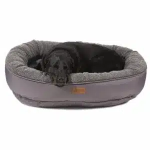 3 Dog Pet Supply EZ Wash Fleece Curler Dog Bed, 42" L X 36" W X 8" H, Large, Gray