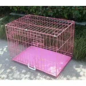 30 2 Door Pink Folding Dog Crate Cage Kennel LC ABS by BestPet