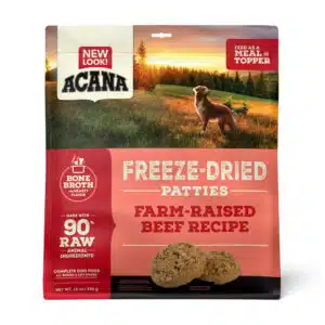 ACANA Grain Free, High Protein, Free-Run Ranch-Raised Beef Recipe, Patties Freeze Dried Dog Food & Topper, 14 oz.