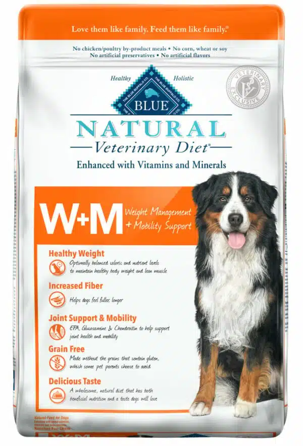 BLUE Natural Veterinary Diet WM Weight Management Mobility Support Grain-Free Dry Dog Food - 22 lb Bags