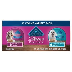 Blue Buffalo Blue Life Protection Delights Top Sirloin, Grilled Chicken Flavor Variety Pack Wet Dog Food, 3.5 oz., Pack of 12