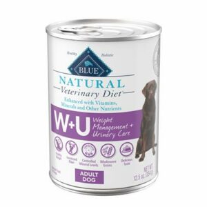 Blue Natural Veterinarian Diet W+U Weight Management + Urinary Support Canned Dog Food 12.5oz/case of 12