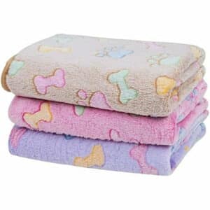 Dono 1 Pack 3 Dog Blanket Soft Fluffy Fleece Puppy Blankets for Small Dogs Girl Supplies Paw Print Pink Pet Dog Blanket for Small Medium Large Female Dogs