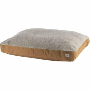 Duck Dog Bed Durable Canvas Pet Bed with Water-Repellent Shell Carhartt Brown with Sherpa Top Medium