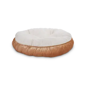 EveryYay Essentials Snooze Fest Pouf Dog Bed, Medium, White