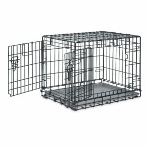 EveryYay Going Places Ultra Tough 2-Door Folding Dog Crate, 24.8" L X 18.4" W X 19.6" H, Small, Black