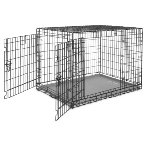 EveryYay Going Places Ultra Tough 2-Door Folding Dog Crate, 43.3" L X 29.3" W X 30.8" H, X-Large, Black