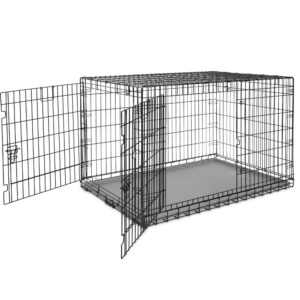 EveryYay Going Places Ultra Tough 2-Door Folding Dog Crate, 48.6" L X 31.1" W X 32.6" H, XX-Large, Black