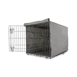 EveryYay Happy Place Grey Blackout Dog Crate Cover, 31" L X 20" W X 19.5" H, Medium, Gray