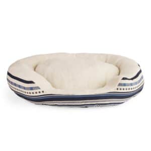 EveryYay Stripe Step-In Dog Bed, 36" L X 30" W X 7" H, Navy, Large, Blue
