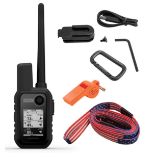 Garmin Alpha 10 Compact Dog Tracking and Training Multi-GNSS Handheld with Leash and Whistle Bundle