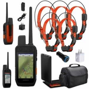 Garmin Alpha 300i Handheld Advanced Dogs Tracking & Training System With inReach Technology Bundle With 5x Garmin Dog Collars Alpha TT25 Tracker & Training Collar With GPS Field Bag and more