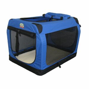 Go Pet Club Portable Soft Blue Dog Crate, 28" L X 20.5" W X 20.5" H, Medium, Blue