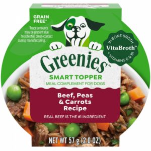 Greenies Beef Barley Carrot & Broccoli in Bone Broth Wet Dog Food Topper - 2 oz, case of 10