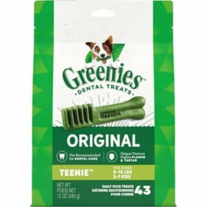 Greenies Original Teenie Natural Dental Care Dog Treats 12 oz. Pack (43 Treats) Mint 43 Count (Pack of 1)