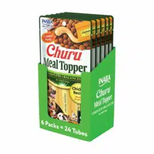 INABA Churu Meal Topper Chicken Recipe Wet Dog Food Grain Free 0.5 Ounce Tubes (24 Pack)