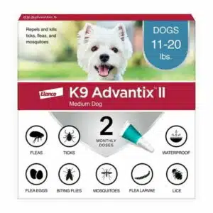 K9 Advantix II Monthly Flea & Tick Prevention for Medium Dogs 11-20 lbs 2-Monthly Treatments
