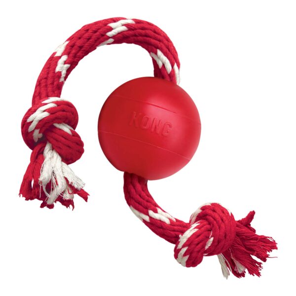 KONG Ball w/Rope Dog Toy, Small, Red