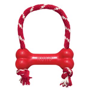 KONG Goodie Bone Rope Dog Toy, Medium, Red