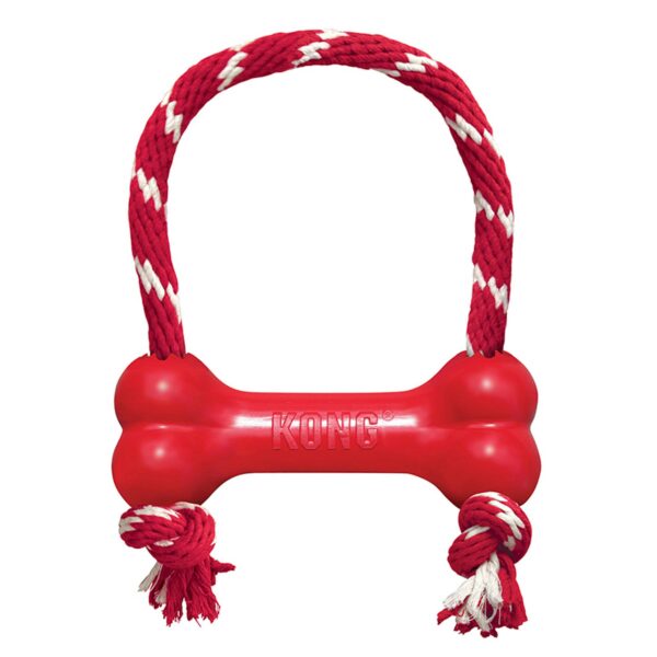 KONG Goodie Bone Rope Dog Toy, Medium, Red