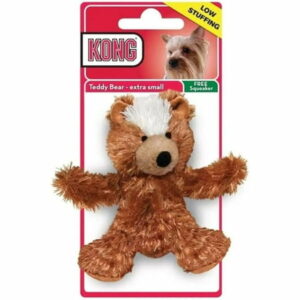KONG - Plush Low Stuffing Squeak Teddy Bear Dog Toy -Replacement Squeaker Included- For X-Small Dogs