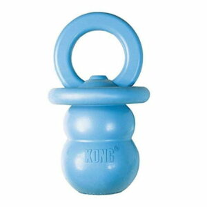 KONG - Puppy Binkie - Soft Teething Rubber Treat Dispensing Dog Toy - for Small Puppies - Blue