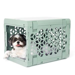 KindTail PAWD Light Green Modern Collapsible Dog Crate, 21" L X 15.75" W X 16" H, Small, Green