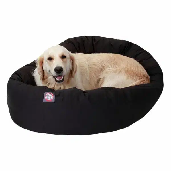 Majestic Pet Black Bagel Dog Bed, 40" L x 29" W, Large, Black