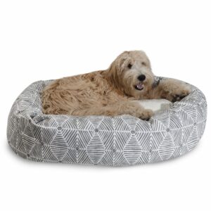 Majestic Pet Charlie Gray Sherpa Bagel Dog Bed, 40" L x 29" W, Large, Gray