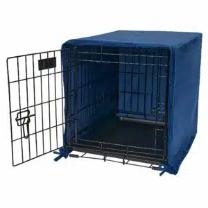 Pet Dreams Open Front Dog Crate Cover in Sapphire Blue, Size: 24"L x 18"W 19"H | PetSmart