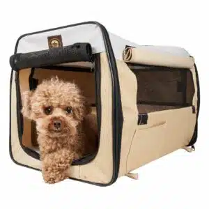 Pet Life Lightweight Dog Crate in Tan, Size: 19.3"L x 13.4"W 13.4"H | Mesh/Nylon PetSmart