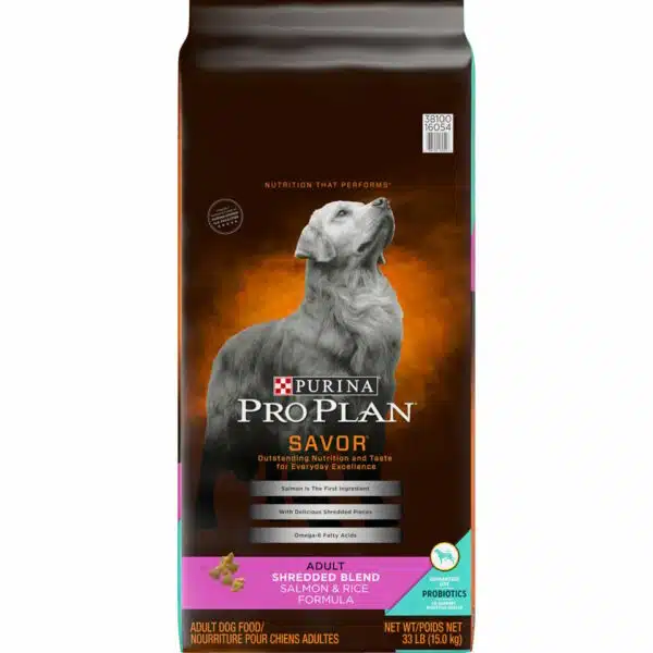 Purina Pro Plan Adult Shredded Blend Salmon & Rice Formula Dry Dog Food - 33 lb Bag