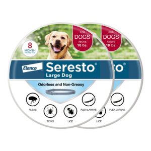 Seresto Elanco Vet-Recommended Flea & Tick Prevention Collar for Large Dogs, Count of 2, 2 CT, Gray