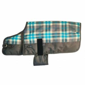 Showman X-Large Teal & Gray Plaid Waterproof Dog Blanket