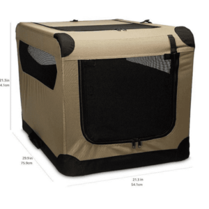 2-Door Portable Soft-Sided Folding Soft Dog Travel Crate Kennel Medium (29.92 x 21.3 x 21.3 Inches) Tan