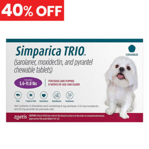 40% Off Simparica Trio For Dogs 5.6-11 Lbs (Purple) 12 Chews