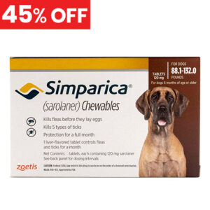 45% Off Simparica For Dogs Above 88 Lbs (Red) 3 Doses