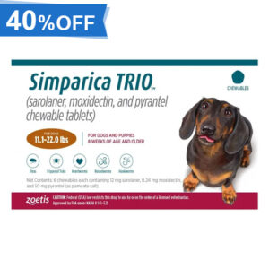 45% Off Simparica Trio For Dogs 11.1-22 Lbs (Caramel) 3 Chews