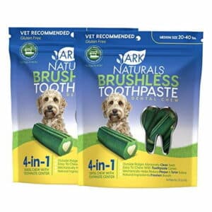 Ark Naturals Brushless Toothpaste Dog Dental Chews for Medium Breeds Freshens Breath Helps Reduce Plaque & Tartar 18oz 2 Pack Medium Breed 18 Ounce (Pack of 2)