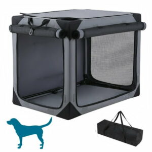 Arlopu Collapsible Dog Crate Portable Travel Dog Crate 4-Door Breathable Pet Dog Kennel for Indoor Outdoor Use with Carrying Bag