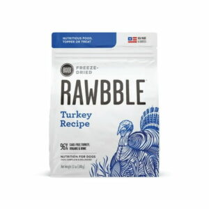 BIXBI Rawbble Freeze Dried Dog Food Turkey Recipe 12 oz - 96% Meat and Organs No Fillers - Pantry-Friendly Raw Dog Food for Meal Treat or Food Topper - USA Made in Small Batches