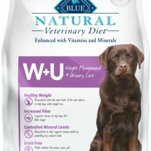 BLUE Natural Veterinary Diet W+U Weight Management + Urinary Care Dry Dog Food - 22 lb Bag
