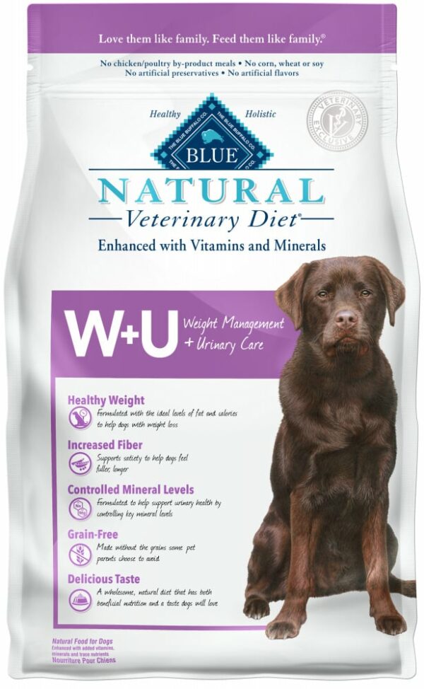 BLUE Natural Veterinary Diet W+U Weight Management + Urinary Care Dry Dog Food - 22 lb Bag
