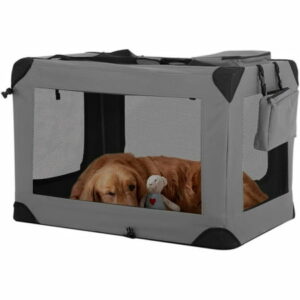 BestPet 36 inch Collapsible Dog Crate for Medium Dogs 3-Door Portable ...