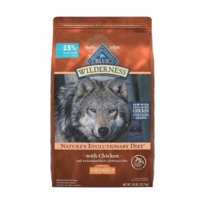 Blue Buffalo Blue Buffalo Wilderness High Protein Natural Large Breed Adult Dry Dog Food Plus Wholesome Grains, Chicken | 28 lb