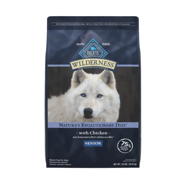 Blue Buffalo Wilderness Senior Chicken Dry Dog Food - 24 lb Bag