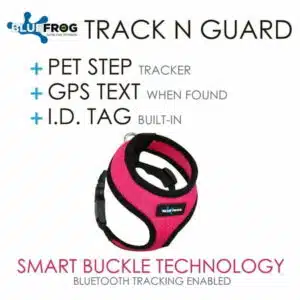 Blue Frog 2X Track N Guard Dog Health and Safety Harness with Pet Step Counter Mobile App (Fashionable Air Mesh Reflective Piping & Fleece Trim Design) Pink Large