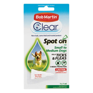Bob Martin Clear Ticks & Fleas Spot On For Small To Medium Dogs 1x1ml 1 Pack