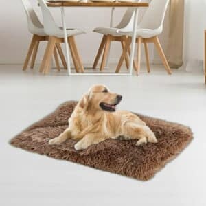 Brother Teddy Dog Blankets for Small Dogs Solid Color Pet Beds Washable-Rectangle Pet Autumn Winter Warming Beds Soft Fluffy Warm and Cozy 14.1 X19.6 Brown