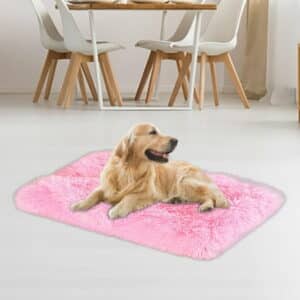 Brother Teddy Dog Blankets for Small Dogs Solid Color Pet Beds Washable-Rectangle Pet Autumn Winter Warming Beds Soft Fluffy Warm and Cozy 14.1 X19.6 Dark Pink